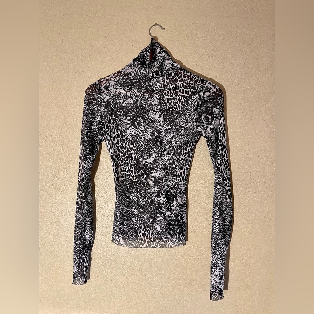 Sheer Animal Print Top